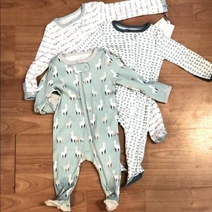 Cloud Island 3 Pack Footsie Pajamas